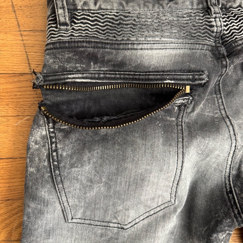 Men's Rockstar Distressed Gray Skinny Jeans Size 30 Denim,Streetwear,Y2K,Grunge - Picture 13 of 14